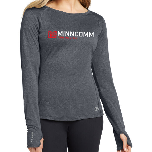 OGIO® Women's Long Sleeve Pulse Crew - Printed Logo Thumbnail